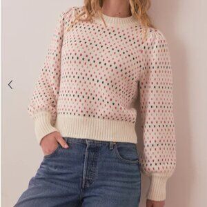 Marine Layer Alma Puff Sleeve Sweater in Warm Multi - NWT